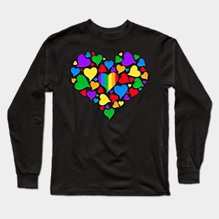 Gay Valentines Day Colored Hearts Long Sleeve T-Shirt